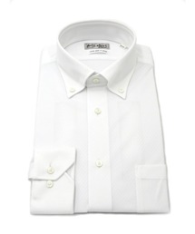 WEB限定【完全ノーアイロン】長袖 アイシャツ ボタンダウン ストレッチ ガルゼ柄 i-shirt 通年
