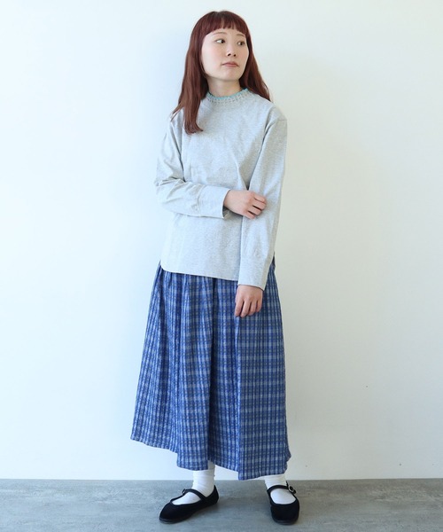新品　ビュルデサボン bulle de savon おおきなはなチェックスカート bulle de savon（ビュルデサボン）の「おおきなはなチェック