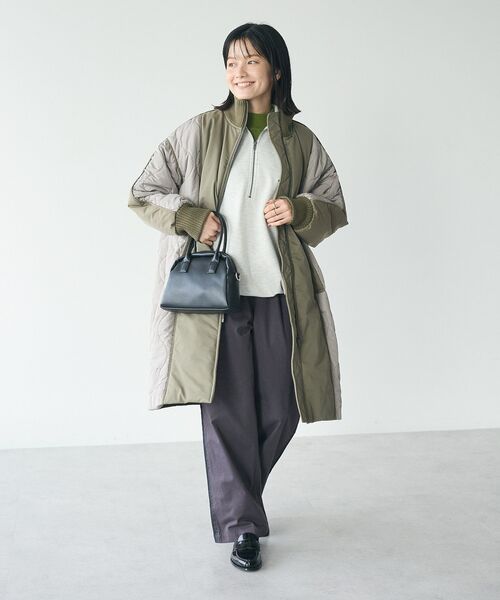 CRAFT STANDARD BOUTIQUE(クラフトスタンダードブティック)の「刺繍ライン入ツイルパンツ(チノパンツ・レディース・カーキ/チャコールグレー・M/L)」の11枚目の写真