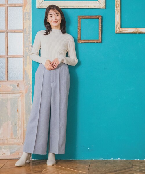 ITS'DEMO（イッツデモ）の「◆【手洗い可／後ろウエストゴム】カットメルトンワイドパンツ（その他パンツ・レディース・グレー/アイボリー/ネイビー・00）」の20枚目の写真