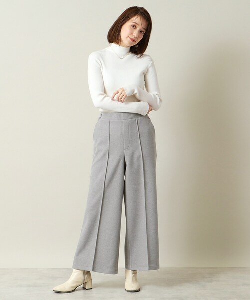 ITS'DEMO（イッツデモ）の「◆【手洗い可／後ろウエストゴム】カットメルトンワイドパンツ（その他パンツ・レディース・グレー/アイボリー/ネイビー・00）」の22枚目の写真