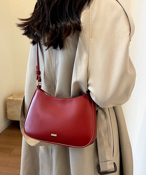 florist（フローリスト）の「【2種類のショルダーストラップ入り】レザータッチシンプルホーボーバッグ/ハンドバッグ（ハンドバッグ・レディース・ブラック/オフホワイト/モカ/キャメル/ワインレッド・FREE）」の21枚目の写真