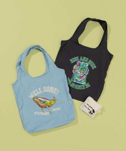 B:MING by BEAMS（ビーミングバイビームス）の「北村直登 プリント BAG（トートバッグ・レディース・サックスブルー/ホワイト系その他5/チャコールグレー・ONE SIZE）」の6枚目の写真