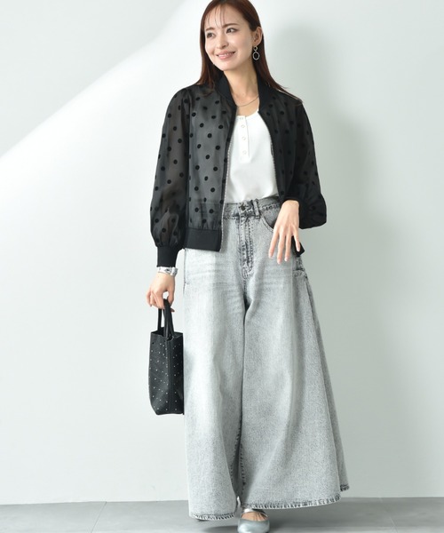 actuel（アクチュエル）の「【ａｃｔｕｅｌ】シアードットフロッキーＺＩＰブルゾン（ブルゾン・レディース・ブラック/グレー・FREE）」の15枚目の写真