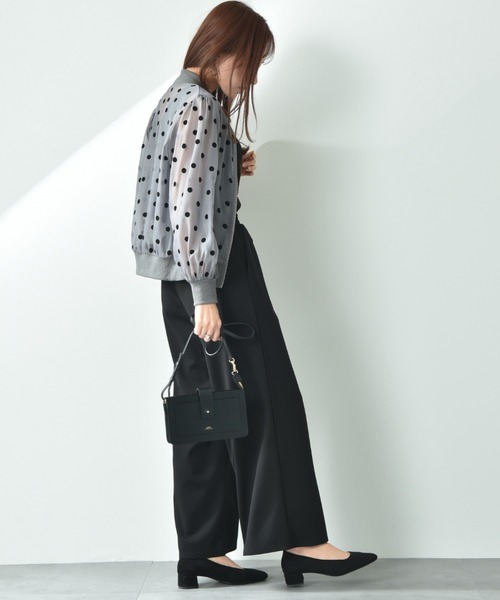 actuel（アクチュエル）の「【ａｃｔｕｅｌ】シアードットフロッキーＺＩＰブルゾン（ブルゾン・レディース・ブラック/グレー・FREE）」の7枚目の写真