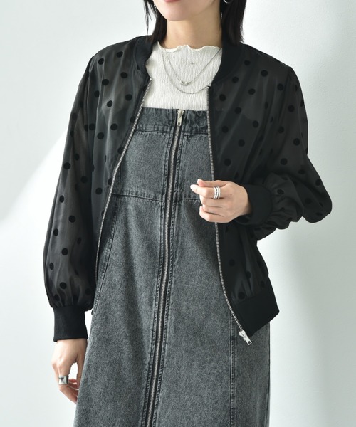 actuel（アクチュエル）の「【ａｃｔｕｅｌ】シアードットフロッキーＺＩＰブルゾン（ブルゾン・レディース・ブラック/グレー・FREE）」の18枚目の写真