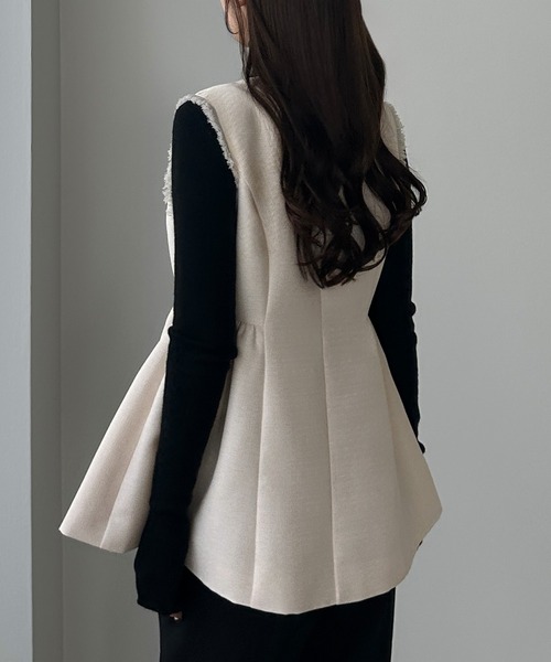 Louere（ルエレ）の「ゴールドボタンペプラムフリンジベスト（ベスト・レディース・ブラウン系その他/アイボリー/ブラック・X-LARGE/LARGE/MEDIUM/SMALL）」の18枚目の写真