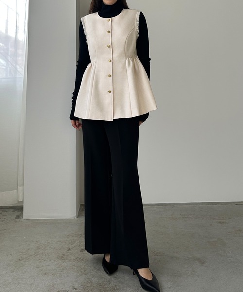 Louere（ルエレ）の「ゴールドボタンペプラムフリンジベスト（ベスト・レディース・ブラウン系その他/アイボリー/ブラック・X-LARGE/LARGE/MEDIUM/SMALL）」の20枚目の写真