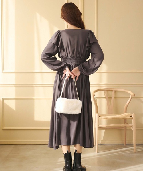 fifth（フィフス）の「フリルデザインパールボタンワンピース（ワンピース・レディース・ピンク/ブラック/チャコールグレー・M）」の10枚目の写真