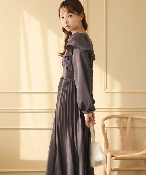 fifth（フィフス）の「フリルデザインパールボタンワンピース（ワンピース・レディース・ピンク/ブラック/チャコールグレー・M）」の12枚目の写真