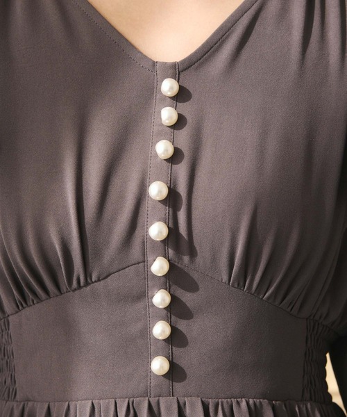 fifth（フィフス）の「フリルデザインパールボタンワンピース（ワンピース・レディース・ピンク/ブラック/チャコールグレー・M）」の15枚目の写真