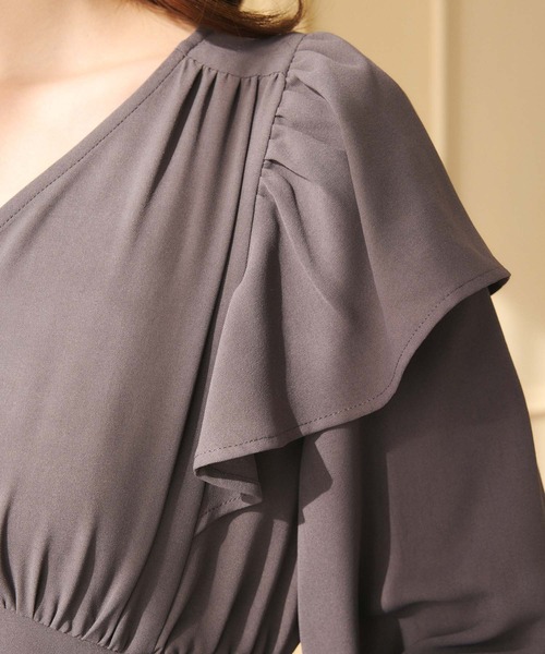 fifth（フィフス）の「フリルデザインパールボタンワンピース（ワンピース・レディース・ピンク/ブラック/チャコールグレー・M）」の16枚目の写真