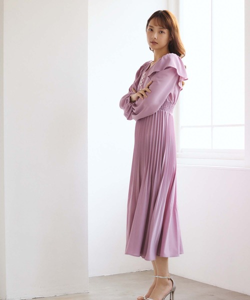 fifth（フィフス）の「フリルデザインパールボタンワンピース（ワンピース・レディース・ピンク/ブラック/チャコールグレー・M）」の21枚目の写真