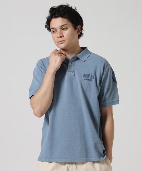 AVIREX（アヴィレックス）の「FADE WASH LAST CRUISE EMB POLO SHIRT / フェイドウォッシ ラストクルーズ 刺繍 ポロシャツ / AVIREX / アヴィレックス（ポロシャツ・メンズ・チャコールグレー/ホワイト系2/その他18・XL/2XL/L/M）」の5枚目の写真