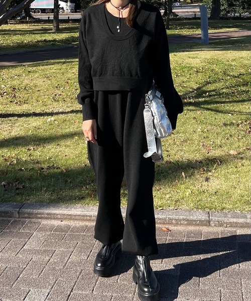 Green Parks（グリーンパークス）の「ニットサロペット