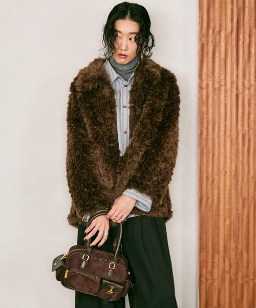 Shaggy fur coat / シャギーファーコート（カバーオール）｜Lutim by u