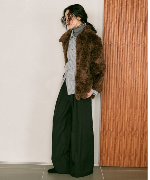 Shaggy fur coat / シャギーファーコート（カバーオール）｜Lutim by u