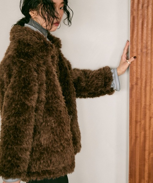 Shaggy fur coat / シャギーファーコート（カバーオール）｜Lutim by u