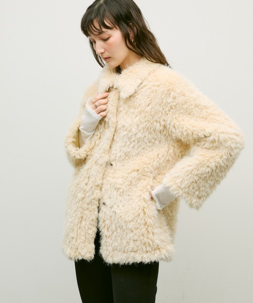 新品　Lutim by u シャギーファーコート Lutim by u（ルチバイユー）の「Shaggy fur coat / シャギー