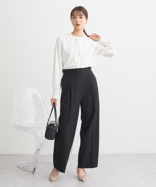 earth music&ecology(アースミュージックアンドエコロジー)の「2WAYボウタイブラウス(シャツ/ブラウス・レディース・オフホワイト/サックスブルー/ピンクベージュ/ドット・FREE)」の12枚目の写真