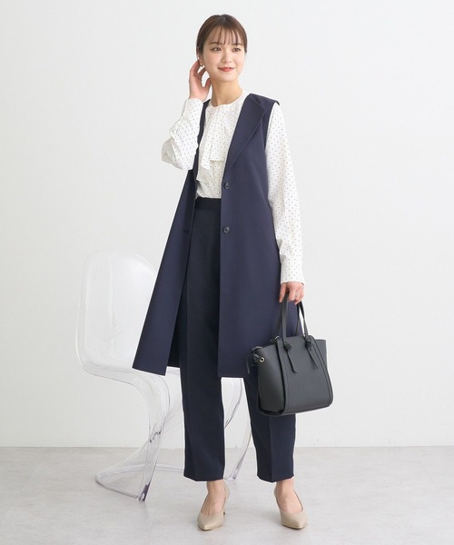 earth music&ecology(アースミュージックアンドエコロジー)の「2WAYボウタイブラウス(シャツ/ブラウス・レディース・オフホワイト/サックスブルー/ピンクベージュ/ドット・FREE)」の15枚目の写真