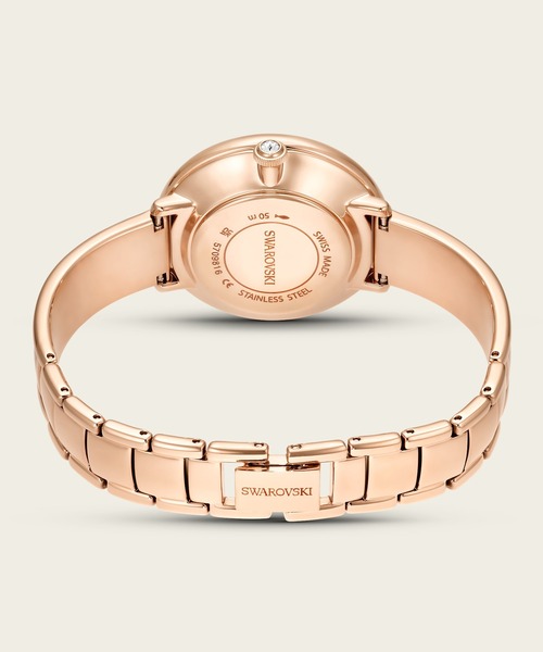 SWAROVSKI(スワロフスキー)の「【公式】【スワロフスキー】Crystalline bangle ウォッチ, スイス製, メタルブレスレット, ホワイト, ローズゴールドトーン仕上げ(アナログ腕時計・レディース・ホワイト・FREE)」の3枚目の写真
