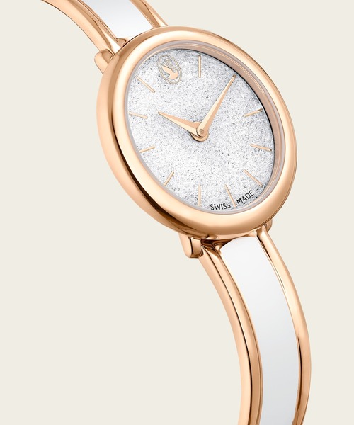 SWAROVSKI(スワロフスキー)の「【公式】【スワロフスキー】Crystalline bangle ウォッチ, スイス製, メタルブレスレット, ホワイト, ローズゴールドトーン仕上げ(アナログ腕時計・レディース・ホワイト・FREE)」の6枚目の写真