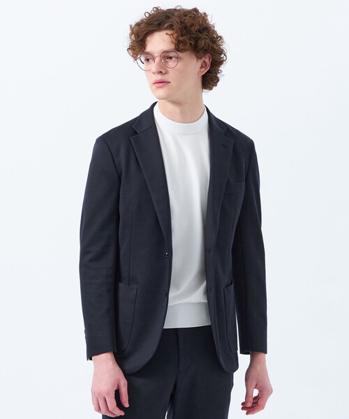 MACKINTOSH PHILOSOPHY(マッキントッシュ フィロソフィー)の「テーラードジャージー ジャケット 24G梳毛ジャージー(テーラードジャケット・メンズ・ブラック/ダークネイビー・36/40/38/42)」の2枚目の写真