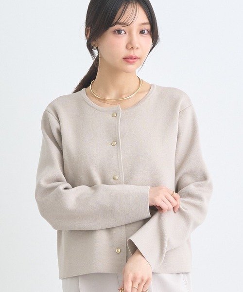 earth music&ecology（アースミュージックアンドエコロジー）の「スポンディッシュポケット付きカーディガン（カーディガン/ボレロ・レディース・ネイビー/ベージュ/その他7/アイボリー/ブルー/イエロー・FREE）」の2枚目の写真