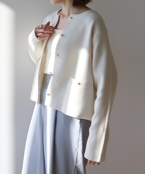 earth music&ecology（アースミュージックアンドエコロジー）の「スポンディッシュポケット付きカーディガン（カーディガン/ボレロ・レディース・ネイビー/ベージュ/その他7/アイボリー/ブルー/イエロー・FREE）」の11枚目の写真