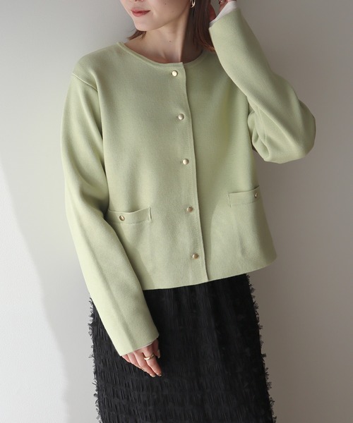 earth music&ecology（アースミュージックアンドエコロジー）の「スポンディッシュポケット付きカーディガン（カーディガン/ボレロ・レディース・ネイビー/ベージュ/その他7/アイボリー/ブルー/イエロー・FREE）」の13枚目の写真