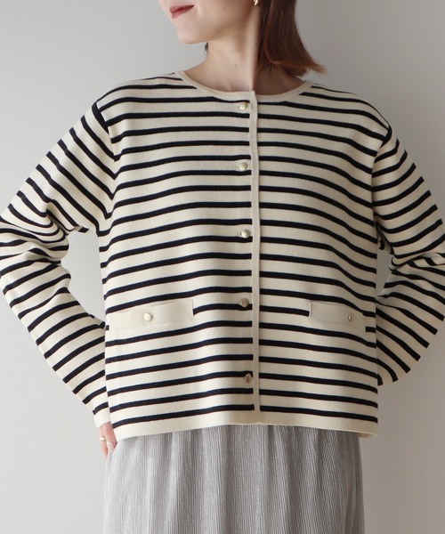 earth music&ecology（アースミュージックアンドエコロジー）の「スポンディッシュポケット付きカーディガン（カーディガン/ボレロ・レディース・ネイビー/ベージュ/その他7/アイボリー/ブルー/イエロー・FREE）」の12枚目の写真