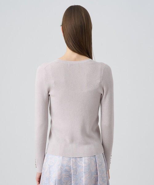 ANAYI(アナイ)の「LUREX リブ プルオーバー(ニット/セーター・レディース・シルバー/ピンク・36/38)」の5枚目の写真