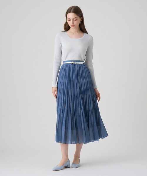 ANAYI(アナイ)の「LUREX リブ プルオーバー(ニット/セーター・レディース・シルバー/ピンク・36/38)」の9枚目の写真