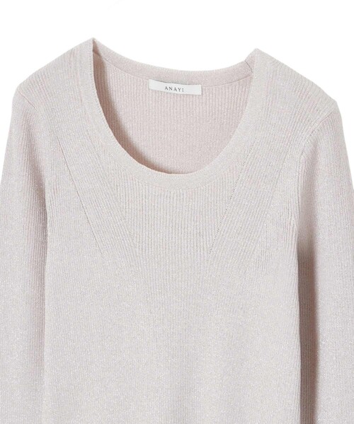 ANAYI(アナイ)の「LUREX リブ プルオーバー(ニット/セーター・レディース・シルバー/ピンク・36/38)」の13枚目の写真