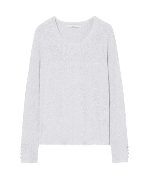 ANAYI(アナイ)の「LUREX リブ プルオーバー(ニット/セーター・レディース・シルバー/ピンク・36/38)」の17枚目の写真