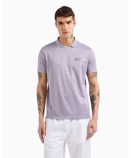 EMPORIO ARMANI EA7（エンポリオアルマーニイーエーセブン）の「【エンポリオ アルマーニ EA7】Tennis Pro ポロシャツ VENTUS7テクニカルファブリック（ポロシャツ・メンズ・ネイビー系/ラベンダー/ホワイト系・MEDIUM/LARGE/SMALL/X-LARGE/XX-LARGE/X-SMALL）」の3枚目の写真