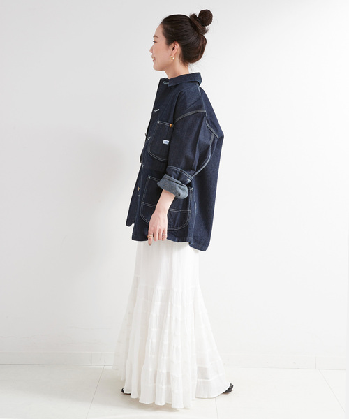 Lee（リー）の「LEE/リー DUNGAREES ロコジャケット（カバーオール・レディース・ネイビー/ブルー・SMALL）」の4枚目の写真