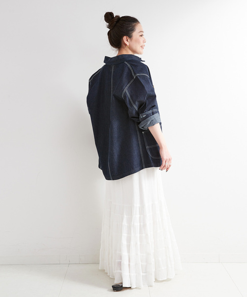 Lee（リー）の「LEE/リー DUNGAREES ロコジャケット（カバーオール・レディース・ネイビー/ブルー・SMALL）」の5枚目の写真