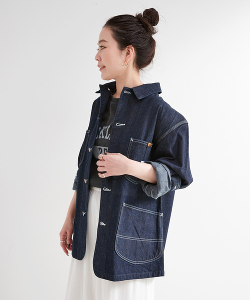 Lee（リー）の「LEE/リー DUNGAREES ロコジャケット（カバーオール・レディース・ネイビー/ブルー・SMALL）」の8枚目の写真