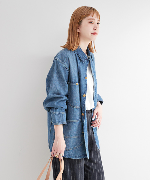 Lee（リー）の「LEE/リー DUNGAREES ロコジャケット（カバーオール・レディース・ネイビー/ブルー・SMALL）」の22枚目の写真