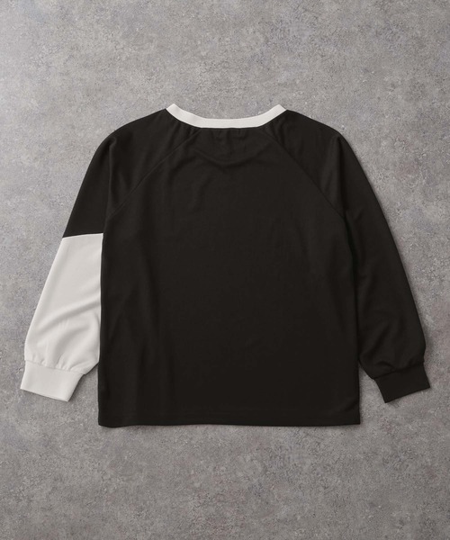MONO-MART(モノマート)の「ゲームデザイン配色ビッグラグランメッシュロンT(Tシャツ/カットソー・レディース・ブラック/ネイビー/ボルドー/ライトグレー・FREE)」の11枚目の写真