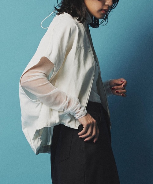 Narcissus（ナルシス）の「【WEB限定】フレンチブルゾンジャケット（ベスト・レディース・ブラック/ホワイト・FREE）」の3枚目の写真