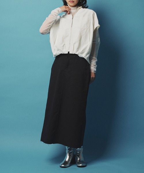 Narcissus（ナルシス）の「【WEB限定】フレンチブルゾンジャケット（ベスト・レディース・ブラック/ホワイト・FREE）」の5枚目の写真