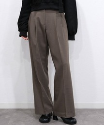 Reurie' | ダブルタックワイドストレートスラックス/double tuck wide straight slacks ロング丈 ベーシック きれいめ 大人カジュアル シンプル モード オフィスカジュアル(スラックス)