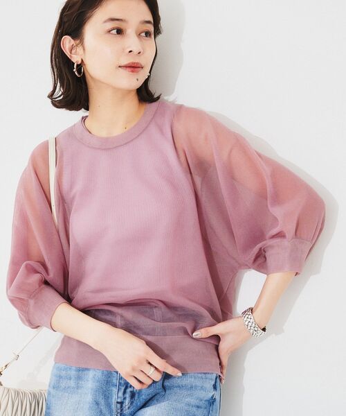 セール】【Munich】シアーパフスリーブプルオーバー（Tシャツ