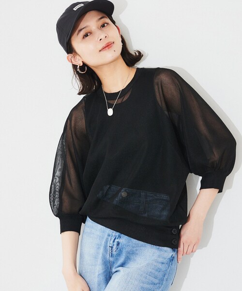 アンタイトル（UNTITLED）/【Munich】シアーパフスリーブプルオーバー セール】【Munich】シアーパフスリーブプルオーバー（Tシャツ