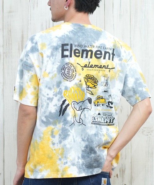 ELEMENT(エレメント)の「ELEMENT/エレメント 半袖Tシャツ バックプリント オーバーサイズ BF021-203(Tシャツ/カットソー・メンズ・ホワイト/イエロー×グレー/ブラック・XL/L/M)」の3枚目の写真