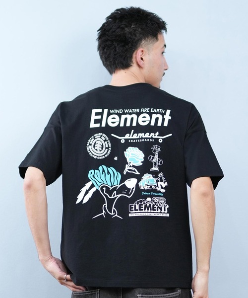 ELEMENT(エレメント)の「ELEMENT/エレメント 半袖Tシャツ バックプリント オーバーサイズ BF021-203(Tシャツ/カットソー・メンズ・ホワイト/イエロー×グレー/ブラック・XL/L/M)」の12枚目の写真