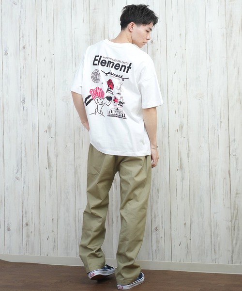 ELEMENT(エレメント)の「ELEMENT/エレメント 半袖Tシャツ バックプリント オーバーサイズ BF021-203(Tシャツ/カットソー・メンズ・ホワイト/イエロー×グレー/ブラック・XL/L/M)」の8枚目の写真